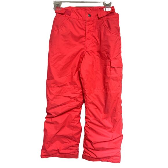 Columbia Sportswear Girls Neon Pink Outgrown Fleece Lined Snow Ski Pants Size M - Picture 1 of 7